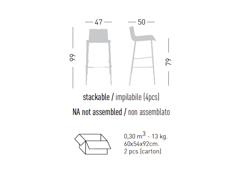 Стул деревянный барный Lila Stool 79