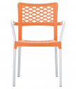 Кресло пластиковое Siesta Contract Bella алюминий, полипропилен оранжевый Фото 6