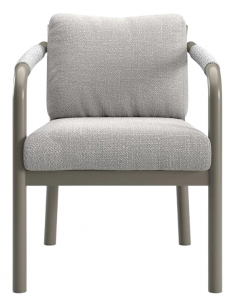 Кресло плетеное с подушкой SNOC Lorvain Silver алюминий, роуп, олефин серебряный, светло-серый Фото 1