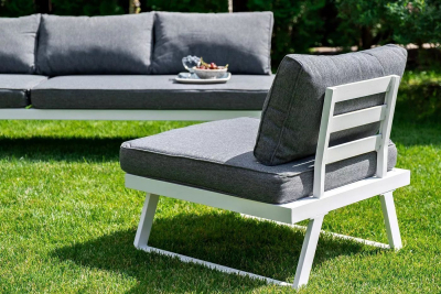 Комплект-трансформер садовой мебели 4SIS Альпы алюминий, ткань белый Фото 17