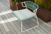 Кресло лаунж плетеное Scab Design Lisa Lounge Filo сталь, роуп лен, ментоловый Фото 6