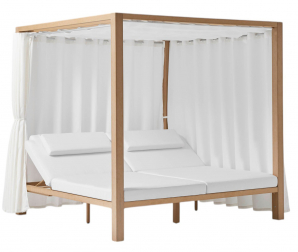 Шатер деревянный с лежаками и шторами-thumbs-Фото1