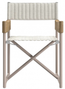 Кресло металлическое складное SNOC Sestri Bisque алюминий, тик, текстилен бежевый Фото 1