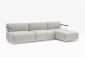 Модуль с левым подлокотником PEDRALI Arki-Sofa сталь, алюминий, тик, ткань белый, серый Фото 14