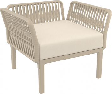 Кресло пластиковое с подушками Siesta Contract Portofino Lounge стеклопластик, полипропилен, полиэстер бежевый, бежевый Фото 11