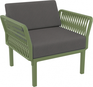 Комплект пластиковой мебели Siesta Contract Portofino Lounge стеклопластик, полипропилен, полиэстер оливковый, темно-серый Фото 6