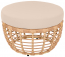 Пуф плетеный с подушкой ReeHouse Lotus алюминий, искусственный ротанг, олефин индийское дерево, бежевый Фото 2