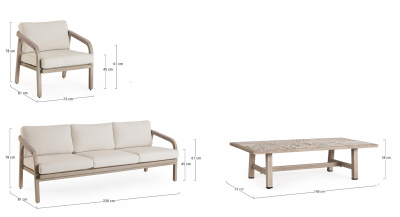 Комплект лаунж мебели Garden Relax Kalimera алюминий, роуп, олефин древесный Фото 2