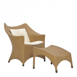 Кресло лаунж плетеное JANUS et Cie Amari алюминий, искусственный ротанг карамельный Фото 5