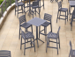 Комплект пластиковых барных складных столов Siesta Contract Sky Folding Bar Table 60 Set 4 сталь, пластик темно-серый Фото 15