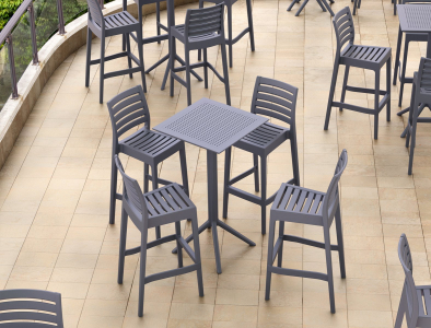 Комплект пластиковых барных складных столов Siesta Contract Sky Folding Bar Table 60 Set 4 сталь, пластик темно-серый Фото 15