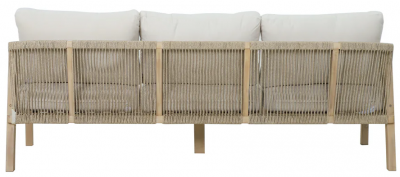 Диван деревянный трехместный Tagliamento Ravona KD акация, роуп, олефин натуральный, бежевый Фото 5