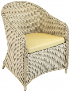 Кресло плетеное с подушкой ReeHouse Primo алюминий, искусственный ротанг, олефин цитрус, горчичный Фото 1