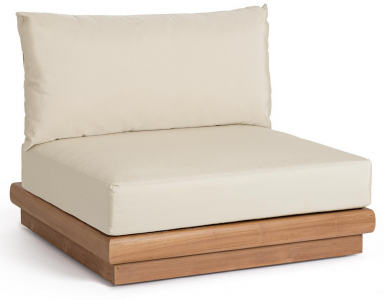 Модуль прямой деревянный с подушками Garden Relax Delgada тик, олефин Фото 1
