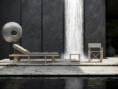 Кресло металлическое складное SNOC Sestri Bisque алюминий, тик, текстилен бежевый Фото 7