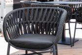 Кресло плетеное с подушкой Grattoni Tahiti алюминий, роуп, текстилен черный, темно-серый, черный Фото 20