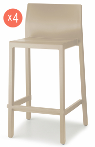 Комплект пластиковых полубарных стульев Scab Design Kate Set 4 технополимер тортора Фото 1