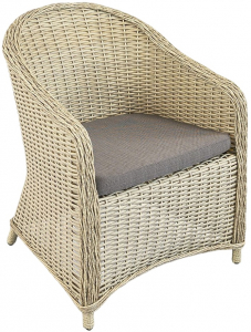 Кресло плетеное с подушкой ReeHouse Primo алюминий, искусственный ротанг, олефин цитрус, серый Фото 1