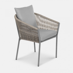 Кресло плетеное с подушками ReeHouse Patio алюминий, искусственный ротанг, олефин серый, сицилия, светло-серый Фото 9