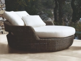 Лаунж-диван плетеный с подушкой Unopiu Agorà алюминий, искусственный ротанг, акрил тропический коричневый, белый Фото 8