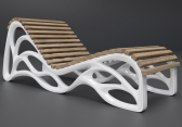 Шезлонг деревянный Laura Волна Релакса архитектурный композит, ель, сосна Фото 1
