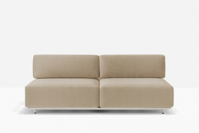 Диван двухместный без подлокотников PEDRALI Arki-Sofa сталь, алюминий, ткань белый, песочный Фото 4