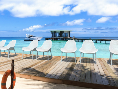 Комплект пластиковых лаунж кресел Siesta Contract Sky Lounge Set 4 стеклопластик, полипропилен белый Фото 14
