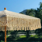 Зонт профессиональный Ø2.5 м Scolaro Palladio Boho дерево ироко, полиэфирный шнур натуральный, слоновая кость Фото 18