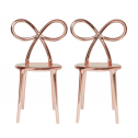 Комплект пластиковых стульев Qeeboo Ribbon Metal Finish Set 2 полипропилен розовое золото Фото 5