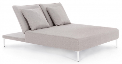 Лежак двухместный мягкий Garden Relax Viper алюминий, олефин белый, серый Фото 1
