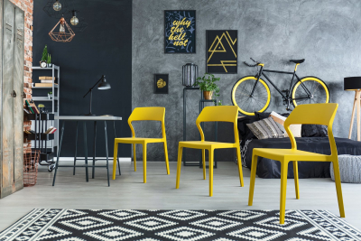 Комплект пластиковых стульев Siesta Contract Snow Set 2 стеклопластик желтый Фото 14
