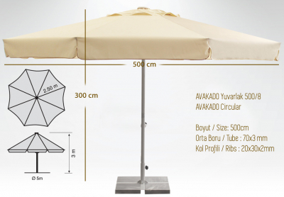 Зонт профессиональный THEUMBRELA SEMSIYE EVI Avocado алюминий, акрил Фото 2