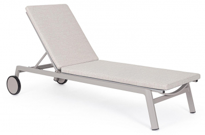 Шезлонг-лежак металлический Garden Relax Jalisco алюминий, текстилен, акрил лунный Фото 1