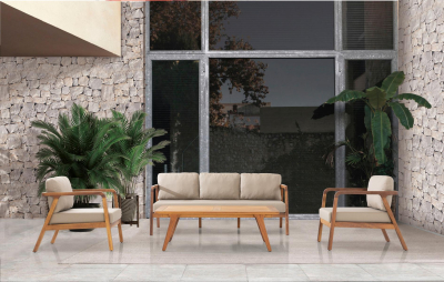 Комплект деревянной плетеной мебели GARDENIUS Idea ироко, роуп, ткань Фото 5