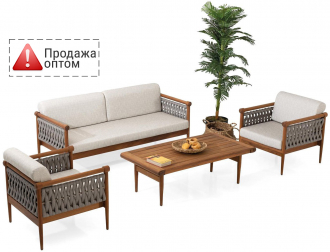 Комплект деревянной плетеной мебели-thumbs-Фото1