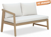 Модуль деревянный двухместный с подушками Tagliamento Nara акация, ткань песочный, бежевый Фото 1