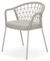 Кресло плетеное с подушкой PEDRALI Panarea сталь, роуп, ткань бежевый, песочный Фото 1