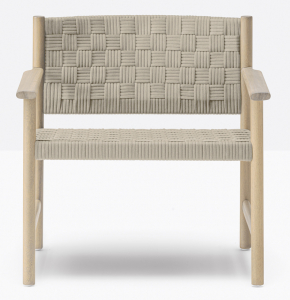 Кресло лаунж деревянное плетеное PEDRALI Griante тик, роуп натуральный, бежевый Фото 4