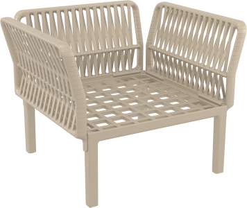 Кресло пластиковое с подушками Siesta Contract Portofino Lounge стеклопластик, полипропилен, полиэстер бежевый, бежевый Фото 20