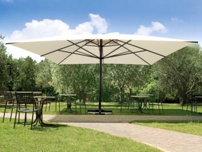 Зонт профессиональный телескопический 6х6 м Scolaro Capri Dark алюминий, акрил антрацит, слоновая кость Фото 1