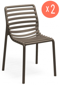 Комплект пластиковых стульев Nardi Doga Bistrot Set 2 стеклопластик табак Фото 1