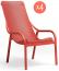 Комплект пластиковых кресел Nardi Net Lounge Set 4 стеклопластик коралловый Фото 5