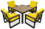 Комплект обеденной мебели ReeHouse Quadro алюминий, ясень, олефин черный, желтый, дуб мореный Фото 3