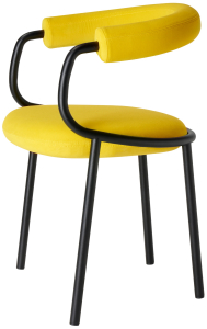 Кресло металлическое c обивкой Scab Design Koala Open сталь, технополимер, шерсть антрацит, желтый Фото 1