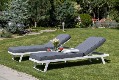 Комплект-трансформер садовой мебели 4SIS Альпы алюминий, ткань белый Фото 16