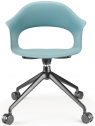 Кресло офисное пластиковое Scab Design Lady B алюминий, технополимер черный, голубой Фото 1