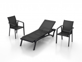 Шезлонг-лежак пластиковый Siesta Contract Pacific стеклопластик, текстилен черный Фото 15