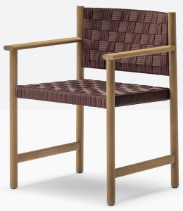 Кресло деревянное плетеное PEDRALI Griante тик, роуп натуральный, кофе Фото 1