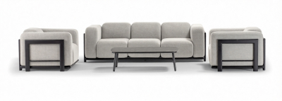 Комплект мягкой мебели Grattoni Rule Alu алюминий, олефин темно-серый, кремовый Фото 5