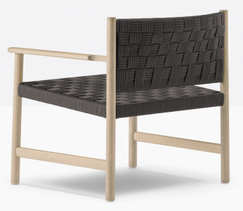 Кресло лаунж деревянное плетеное PEDRALI Griante тик, роуп натуральный, антрацит Фото 4